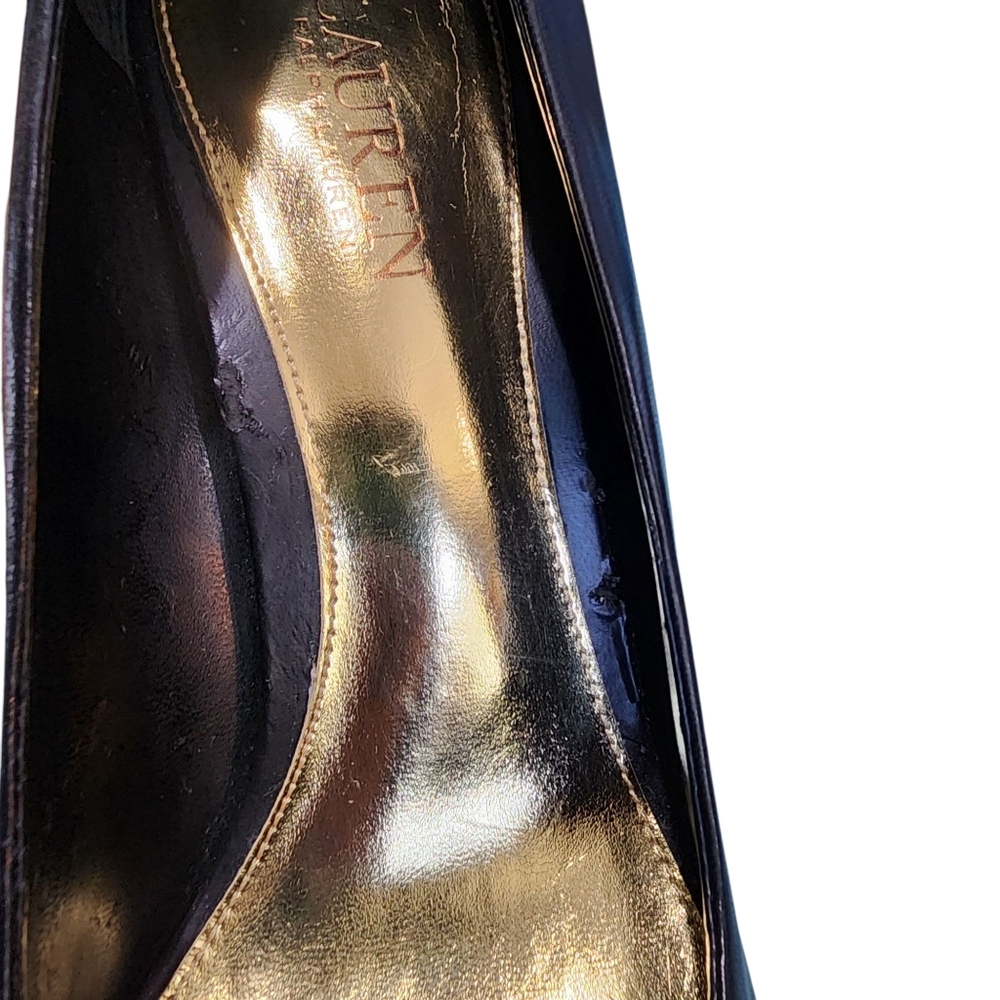 Lauren Ralph Lauren Alani Black Leather Stiletto Heels 9.5 - Picture 12 of 13